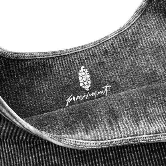 FREE PEOPLE MOVEMENT HAPPINESS DISTRESSED BLACK SQUARE NECK CROP SZ:M/L … - Picture 10 of 12